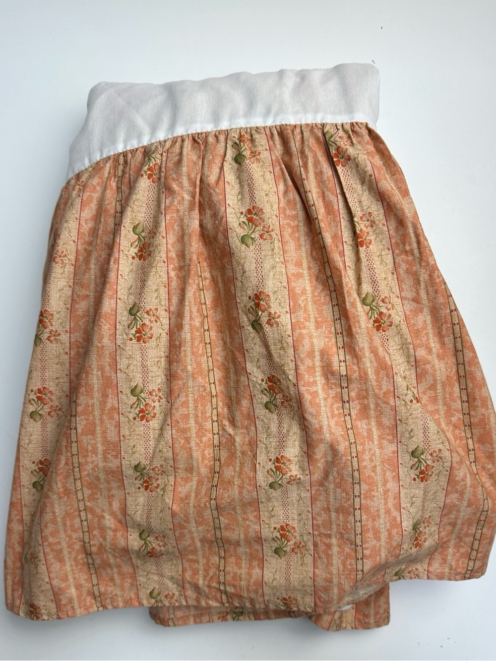 Vintage Ralph Lauren Trianon Striped Floral King Bedskirt Cotton Made In USA